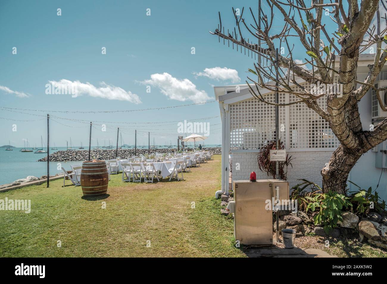 Australien, Vorbereitung auf eine Hochzeit am Meer Stockfoto