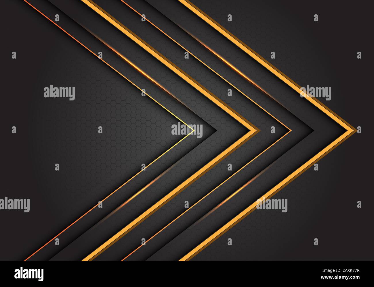 Abstrakte gelbe Linie Pfeil Richtung auf grau Design moderner Luxus futuristischen Hintergrund Vector Illustration. Stock Vektor