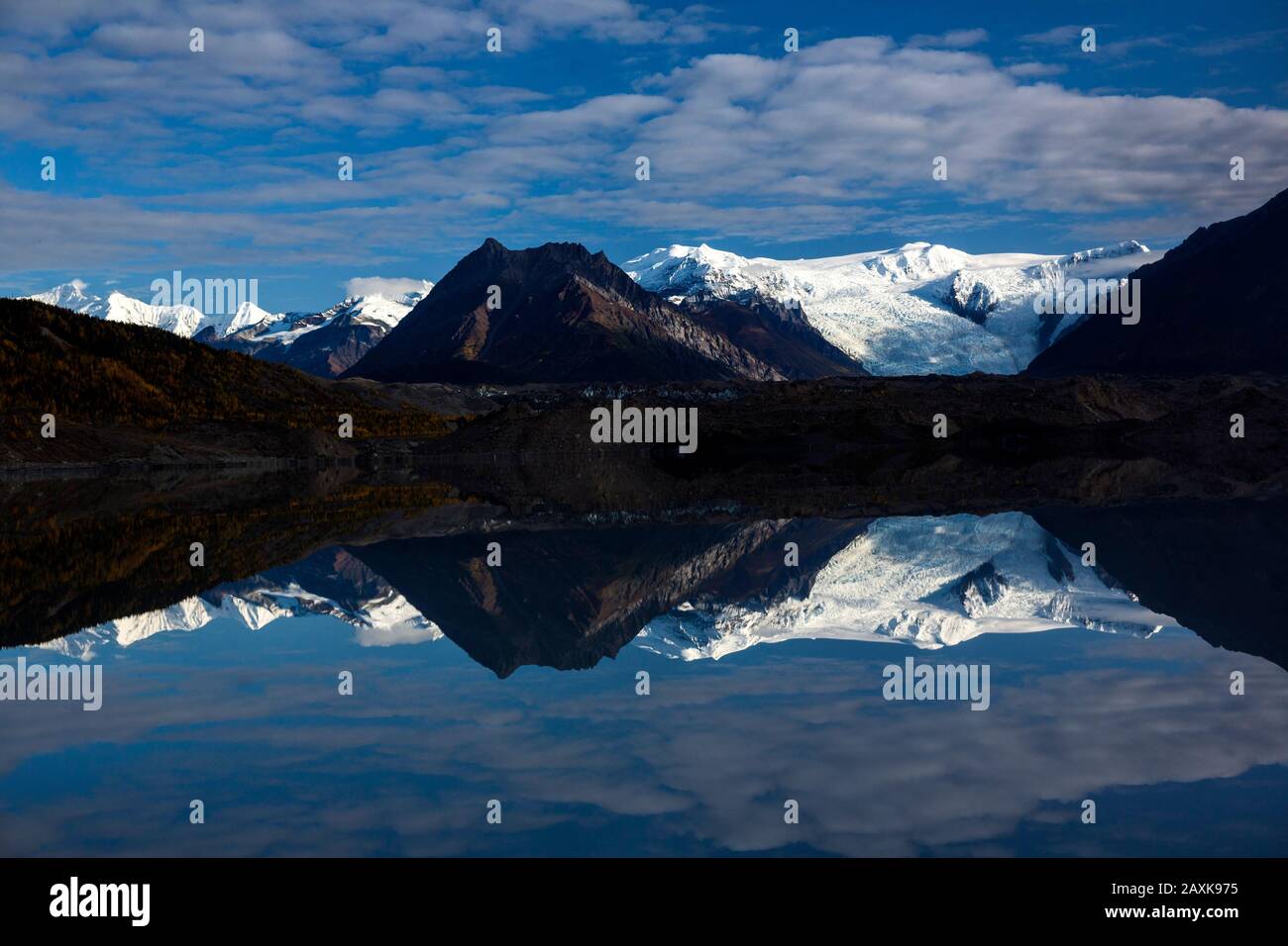 Kennicott Gletscher und Root Gletscher im Wrangell - St.Elias NP Stockfoto