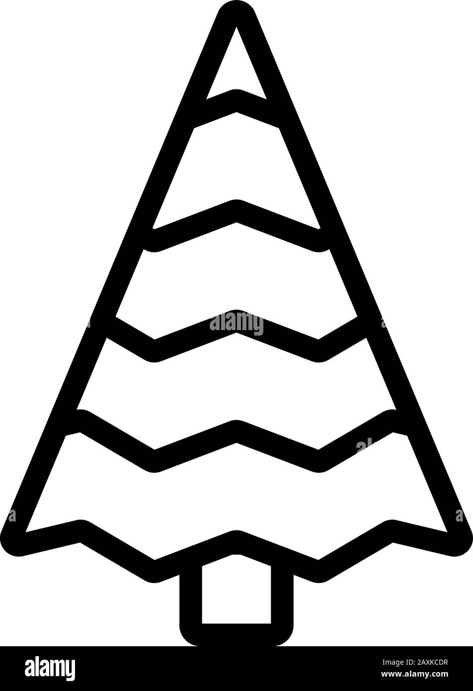 Der Symbolvektor des Weihnachtsbaums. Isolierte Darstellung des Kontursymbols Stock Vektor