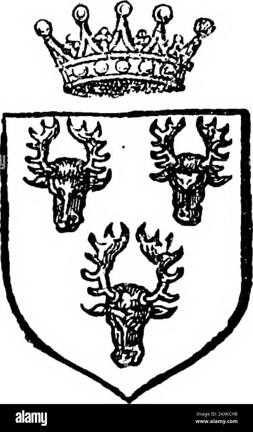Peacham's Compleat Gentleman, 1634 . "Of Chattefworthj in the faidCounty of Derby Knight, Treafurer of the Chamber toKingH^w^the Eight, Edward the Fixt, and Queene Mary, by his Wife Elixaheth, Dauonjhire Hardwick, o(Hard-wick Efquire: Which IVilliam, Earle of Deuonjhire, being lovedyfle of William Earfully left. Die. Die praBice von Bla:{onne. 189 Die Auncefter dieser edlen Familie, genannt sie-felves GernonSy whofe iflue in proceffe of time afliimed tothemfelves, der Furname von Cavendijh^ als Lords of the Tow Stockfoto