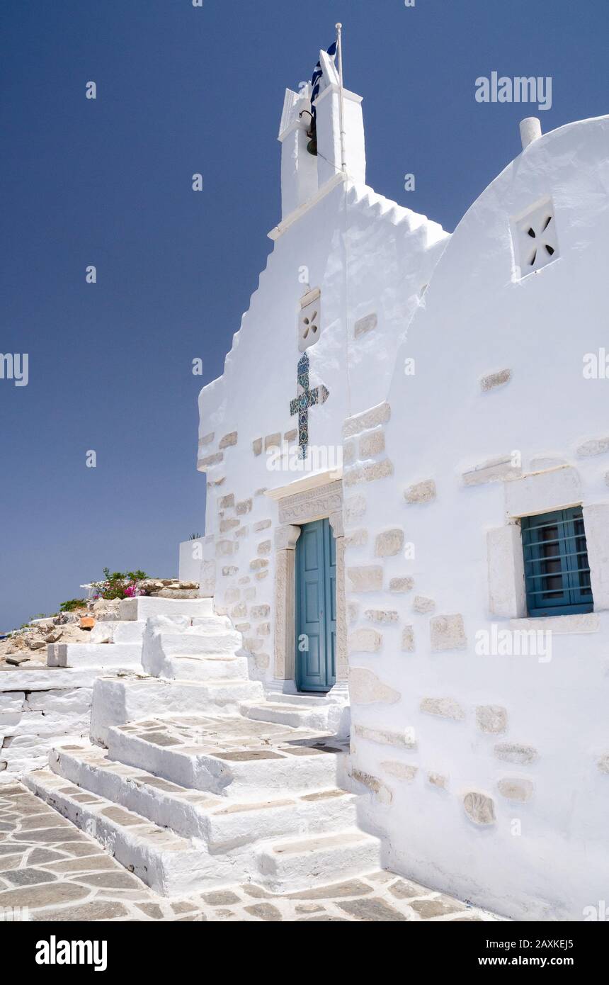 Kirche des Heiligen Konstantin oder Agios Konstantinou in Parikia, Paros, Griechenland Stockfoto
