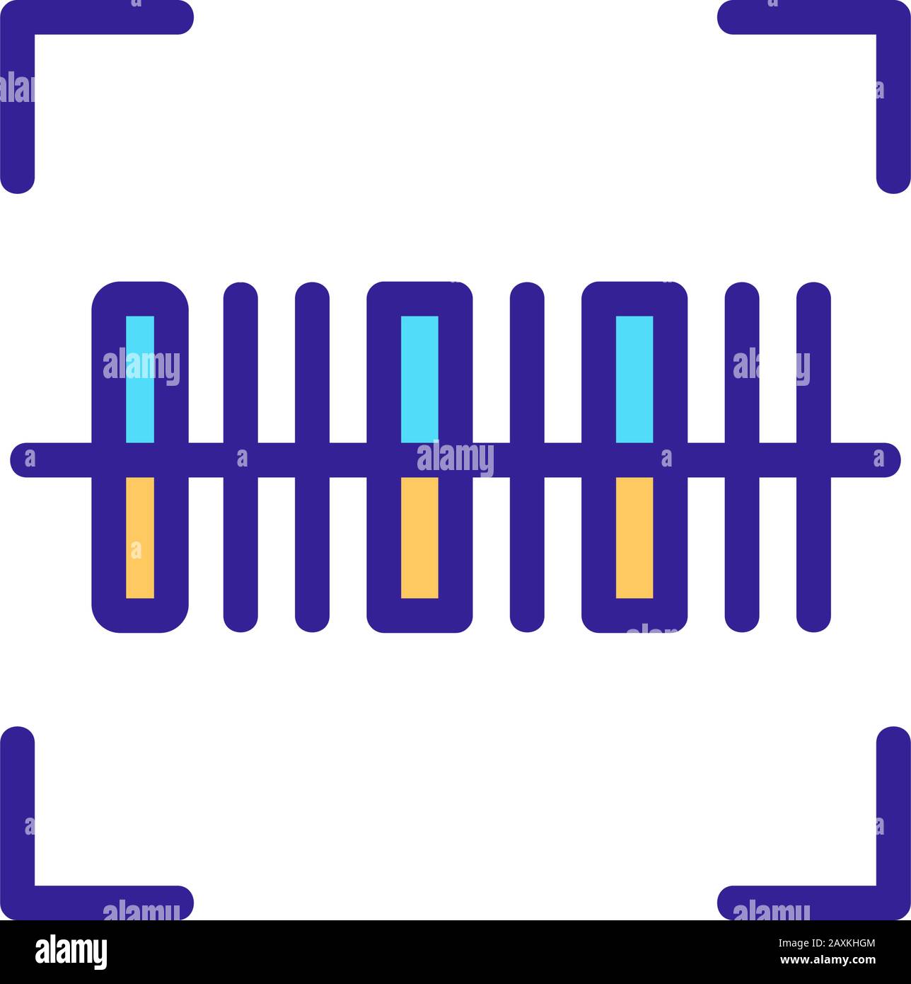 Strichcode-Symbol-Vektor des Scanners. Dünnes Linienschild. Isolierte Darstellung des Kontursymbols Stock Vektor