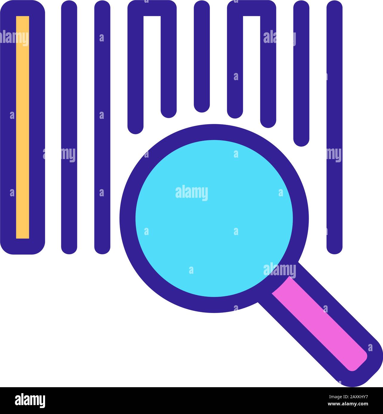 Strichcode-Symbol-Vektor des Scanners. Dünnes Linienschild. Isolierte Darstellung des Kontursymbols Stock Vektor