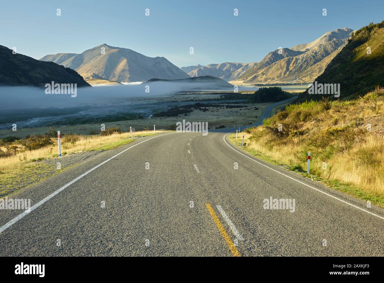 West Coast Road Nr. 73, Purple Hill, Arthur's Pass National Park, Canterbury, South Island, Neuseeland, Oceania Stockfoto