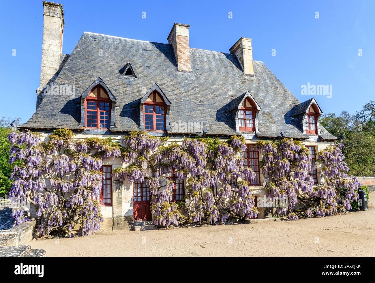 Frankreich, Indre et Loire-Tal, das von der UNESCO zum Weltkulturerbe ernannt wurde, Chenonceaux, Chateau de Chenonceau Park and Gardens, die Chancellerie, Fassade Stockfoto