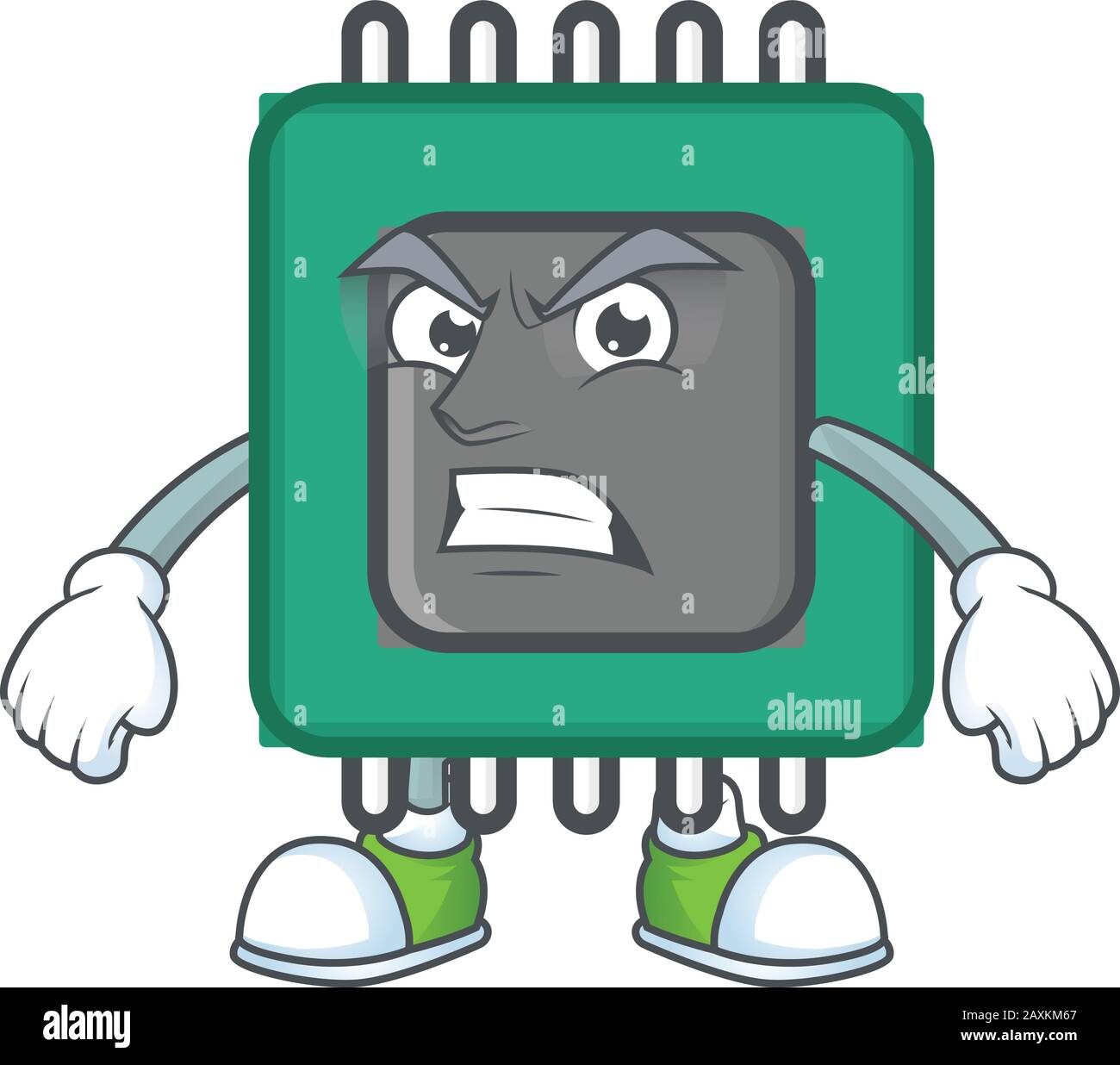 Cartoon-Charakter von RAM mit wütenden Gesicht Stock Vektor