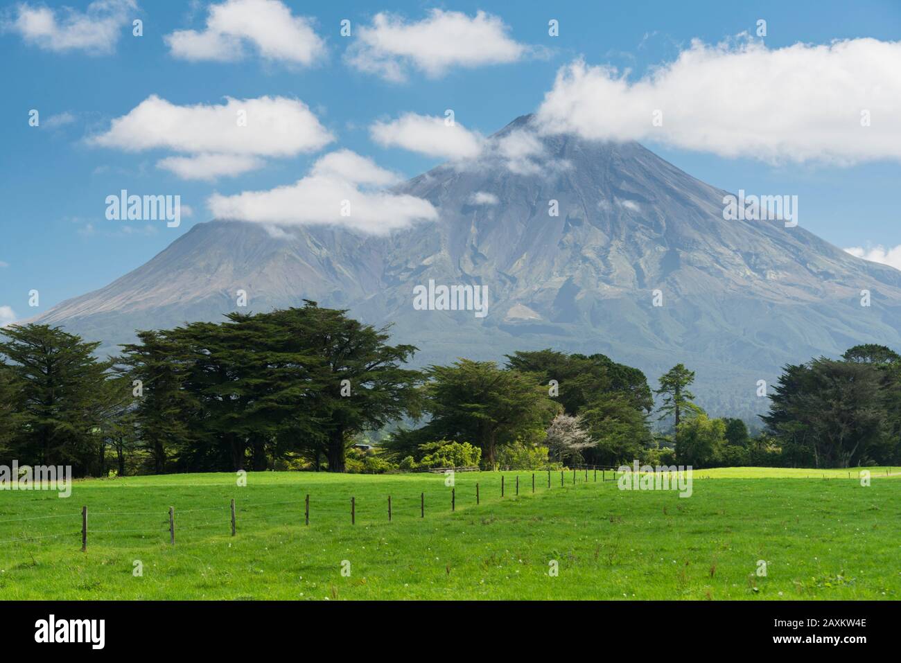 Mount Taranaki, in der Nähe von Statford, Taranaki, Nordinsel, Neuseeland, Oceania Stockfoto
