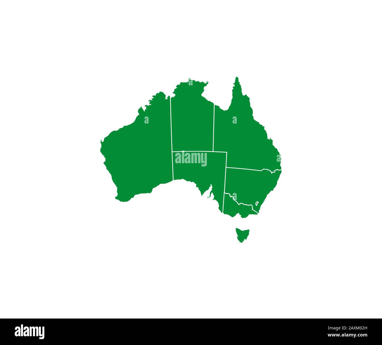 Karte Australien, Grenzkarte der Bundesstaaten. Vektorgrafiken. Stock Vektor