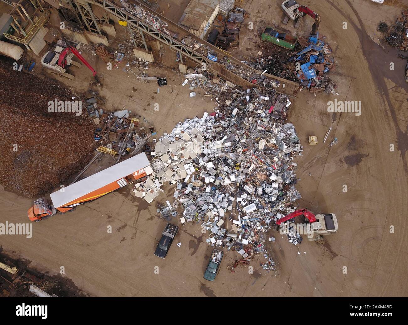 Drohne Aerial Metal Scrapyard Recycling Cincinnati Ohio USA Stockfoto