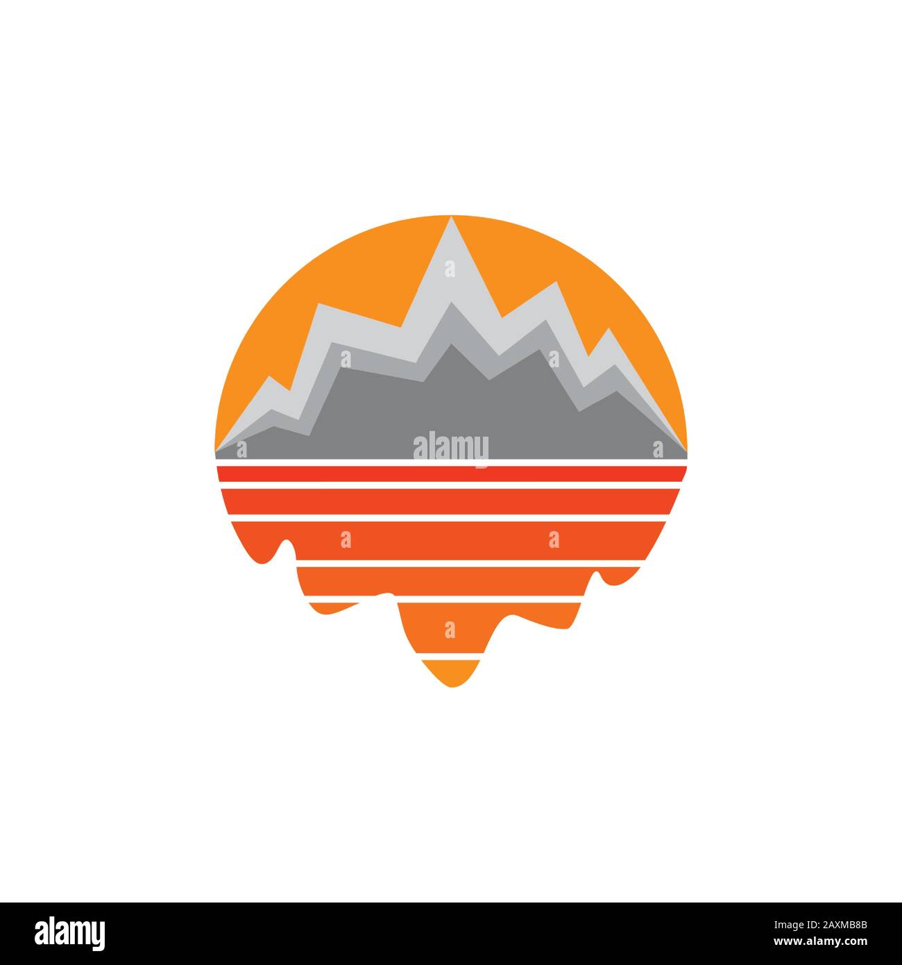 Sun Mountain shadow Meer Sonnenuntergang symbol Vektor Stock Vektor