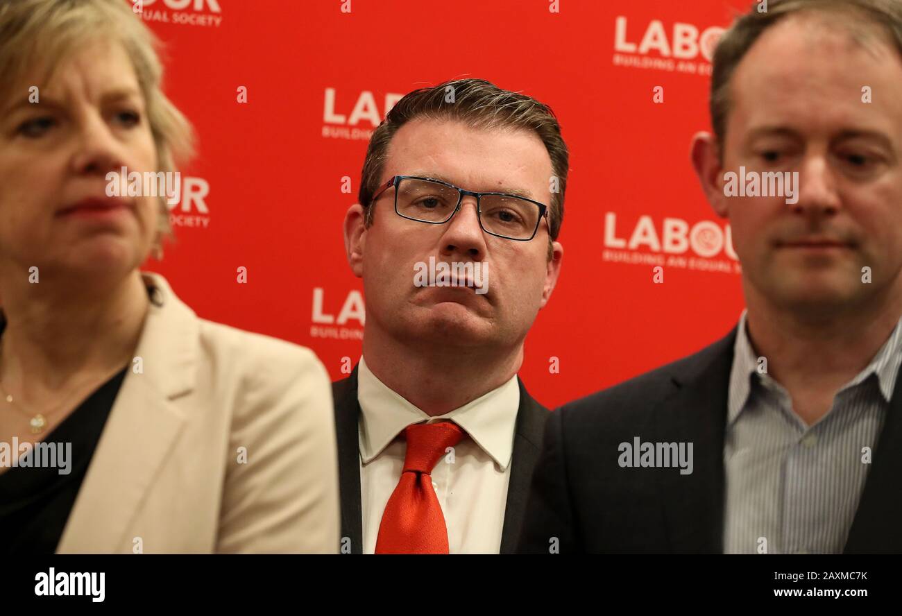 Alan Kelly von Labaour während einer Pressekonferenz im Buswells Hotel, Dublin, wo Parteichef Brendan Howlin ankündigte, in den kommenden Wochen als Parteichef zurückzutreten. Stockfoto