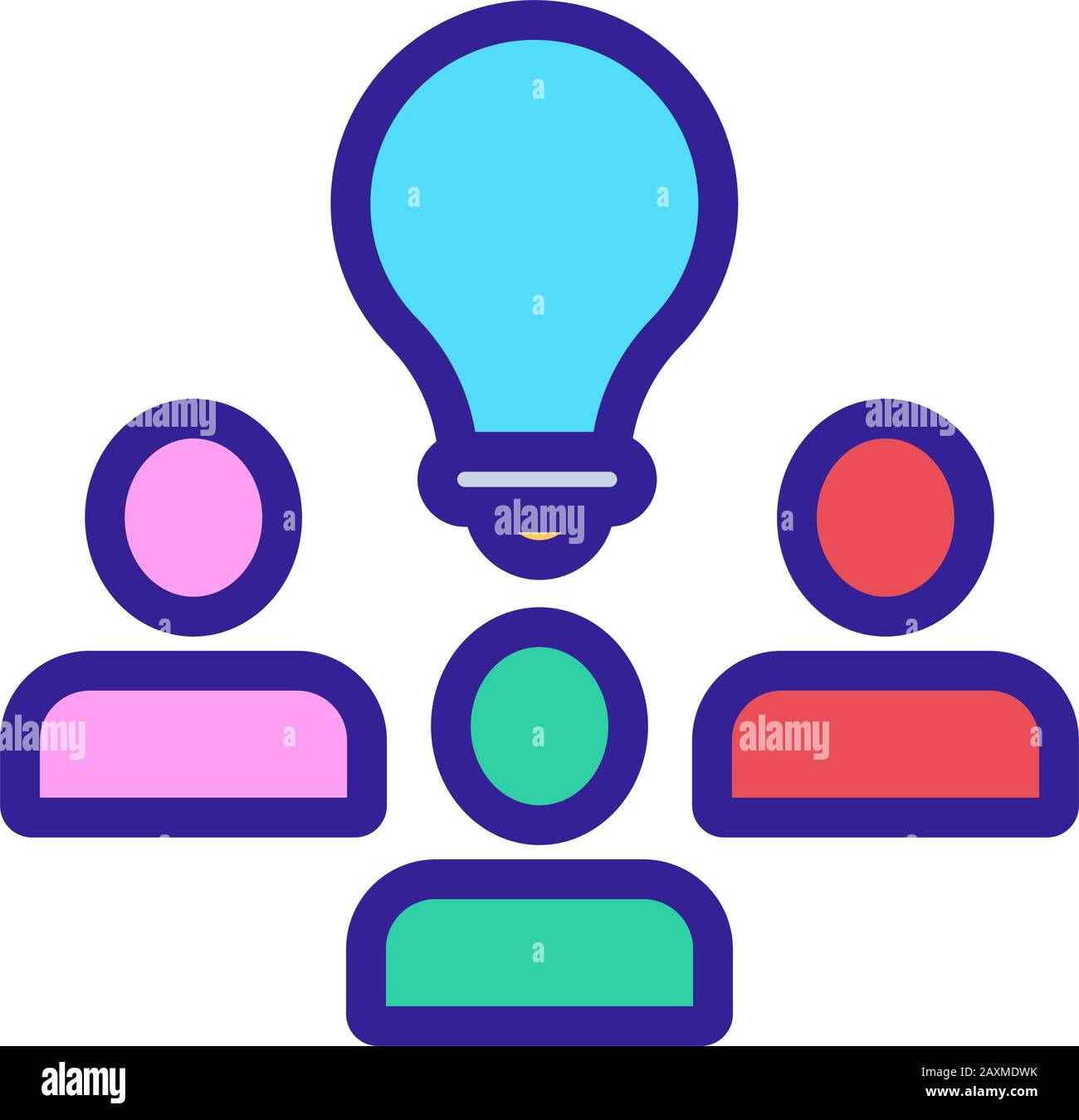 Vektorgrafiken für Entwicklersymbole. Dünnes Linienschild. Isolierte Darstellung des Kontursymbols Stock Vektor