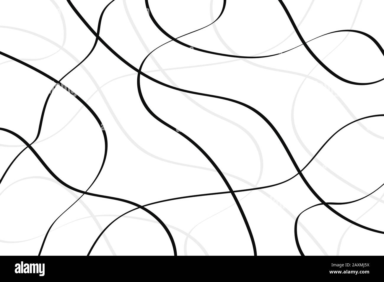 Abstrakter schwarzer Grunge mit gewelltem Linienmuster und dekorativem Designhintergrund. Dekorieren für Druck, Seite, Cover, Präsentation. Abbildung Stock Vektor