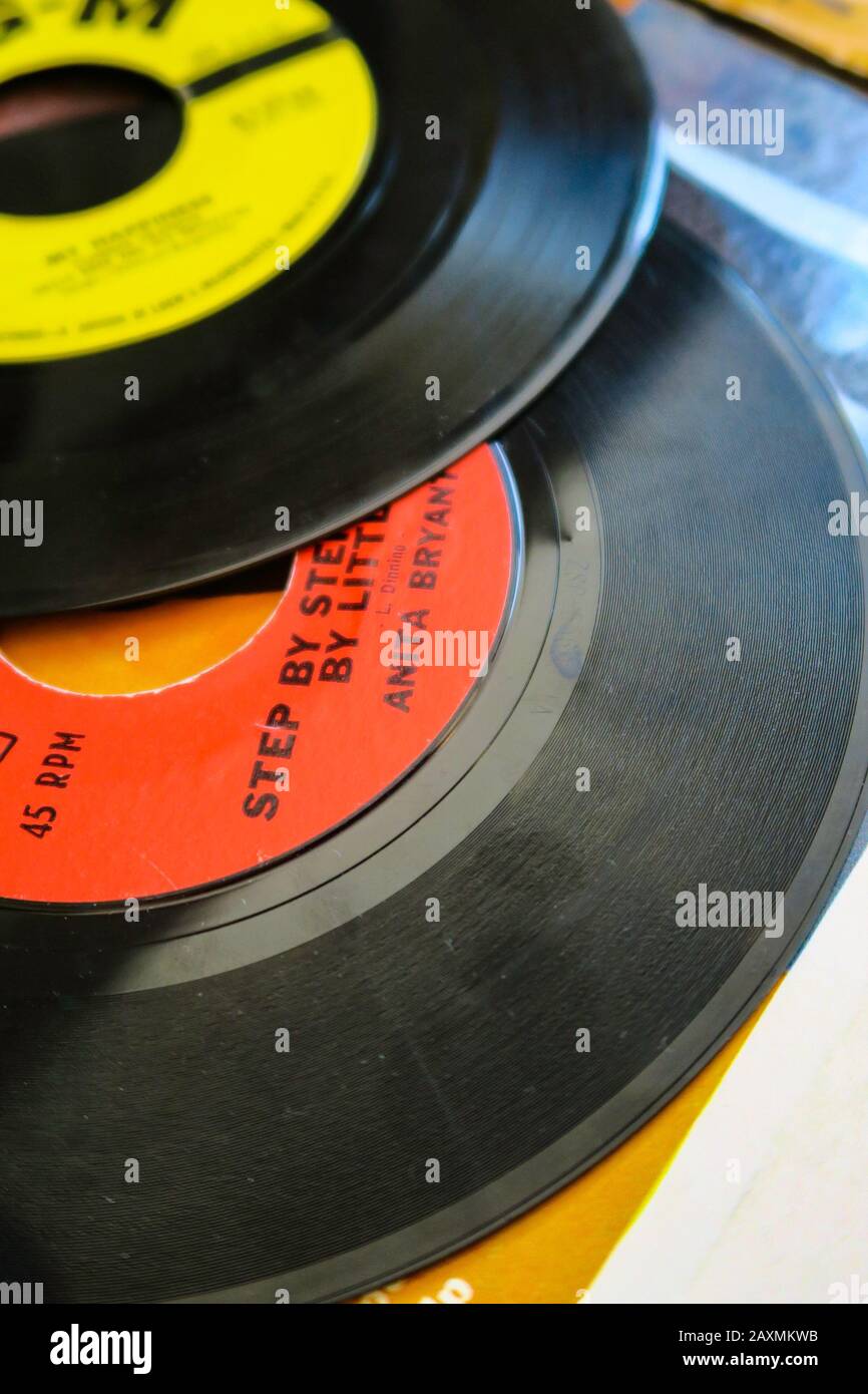 Vinyl-Platten aus Vinyl, USA Stockfoto