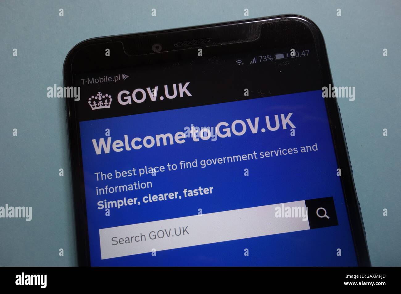 Offizielle Website der britischen Regierung (gov.uk) wird auf dem Smartphone angezeigt Stockfoto