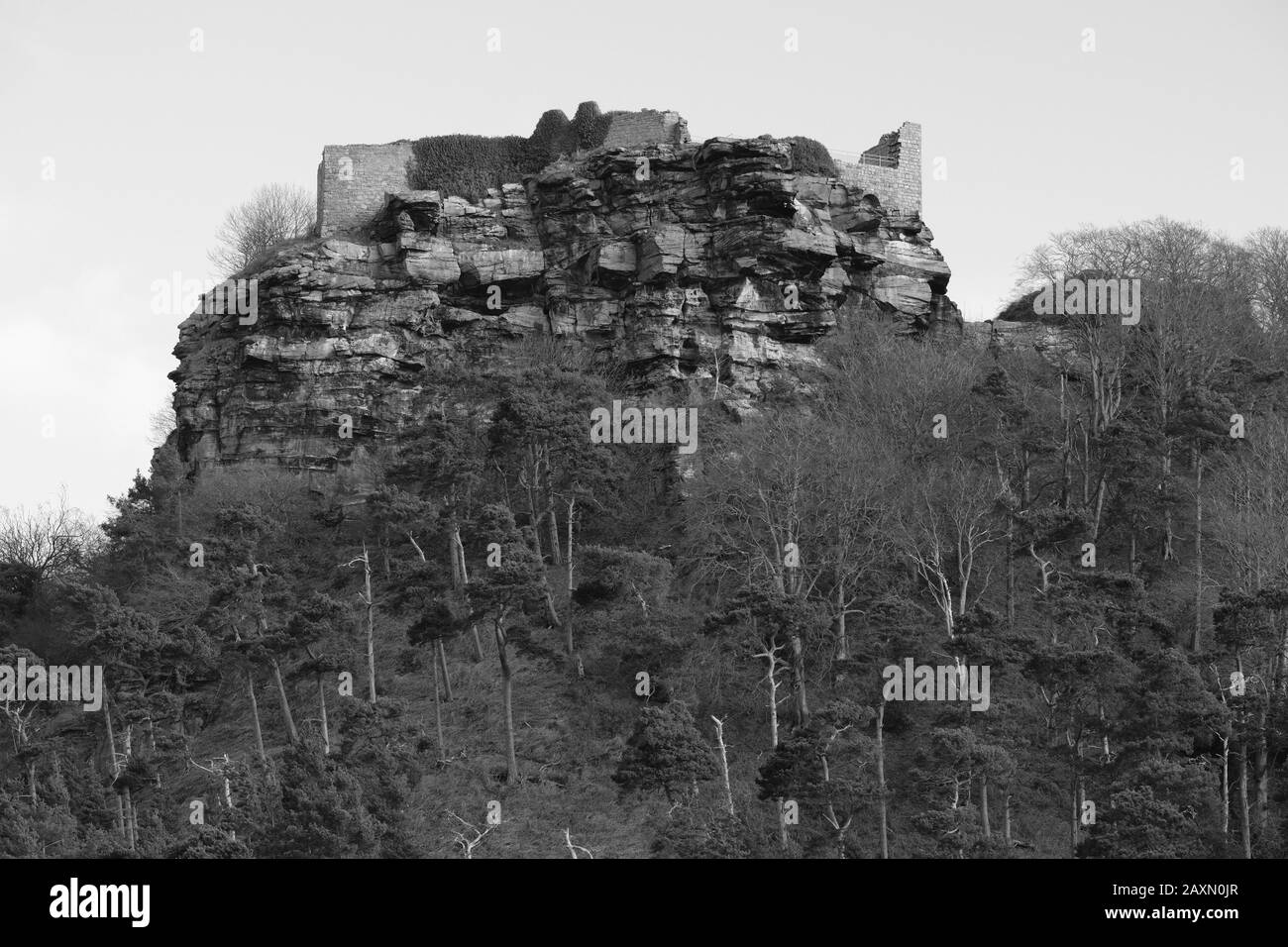 Beeston Castle, Mauerwerk, Monument, Rocky Crag, Curtain Walls, Royal Castle, Fortification, Ruins, History, Beeston, Cheshire UK Stockfoto