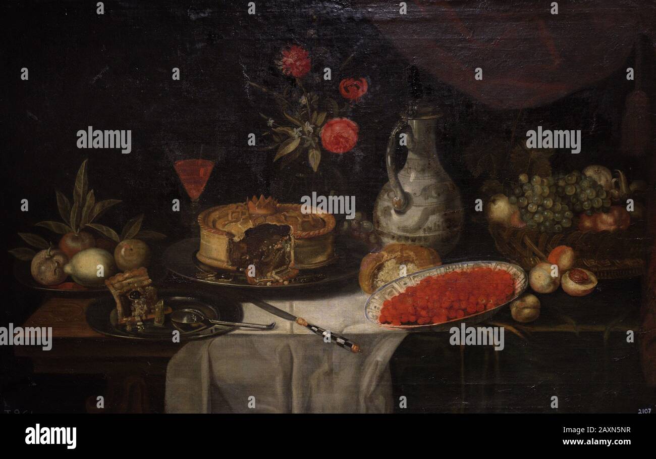 Kreis Frans Ykens (1601-1693). Flämischer Maler. Stillleben, 17. Jahrhundert. Museum der Schönen Künste A Coruña, Galicien, Spanien. (Leihgabe, Prado Museum, Madrid). Stockfoto