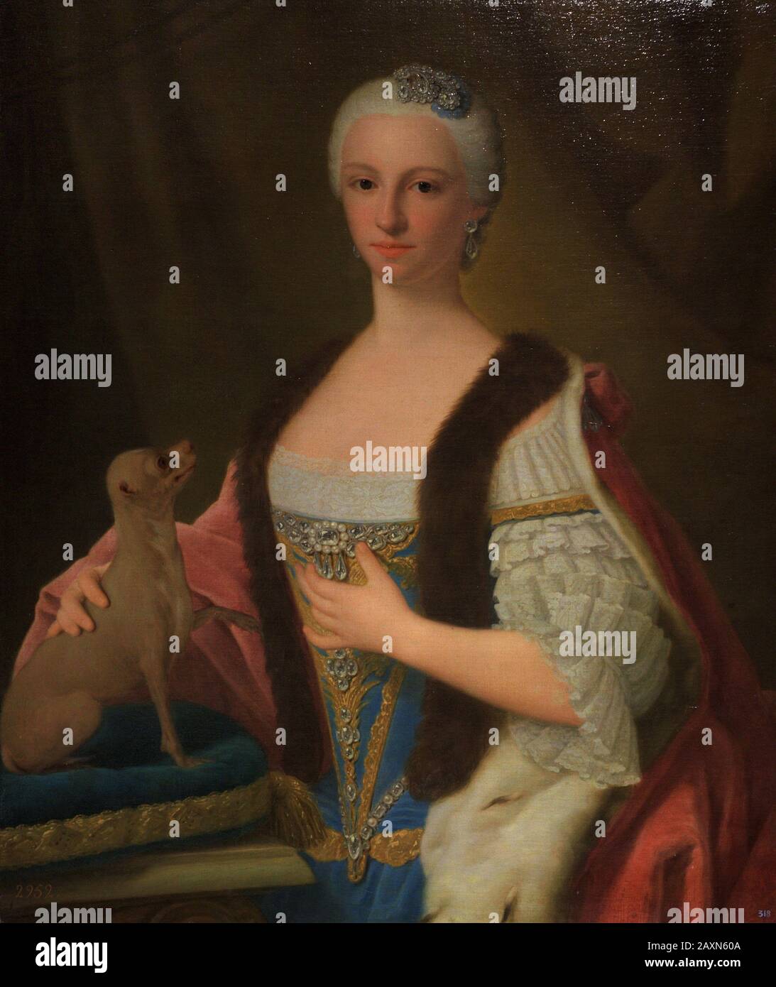 Maria Antonia Ferdinanda von Spanien (1729-171). Infanta von Spanien und Königin von Sardinien. Porträt von Domenico Dupraa (1689-1770), ca. 1757. Museum der Schönen Künste A Coruña, Galicien, Spanien. (Leihgabe, Prado Museum, Madrid). Stockfoto
