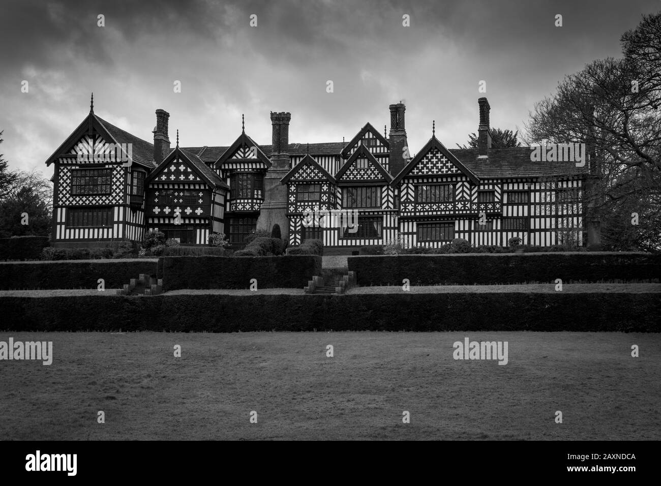 Bramall Hall Innen und Außen Stockfoto