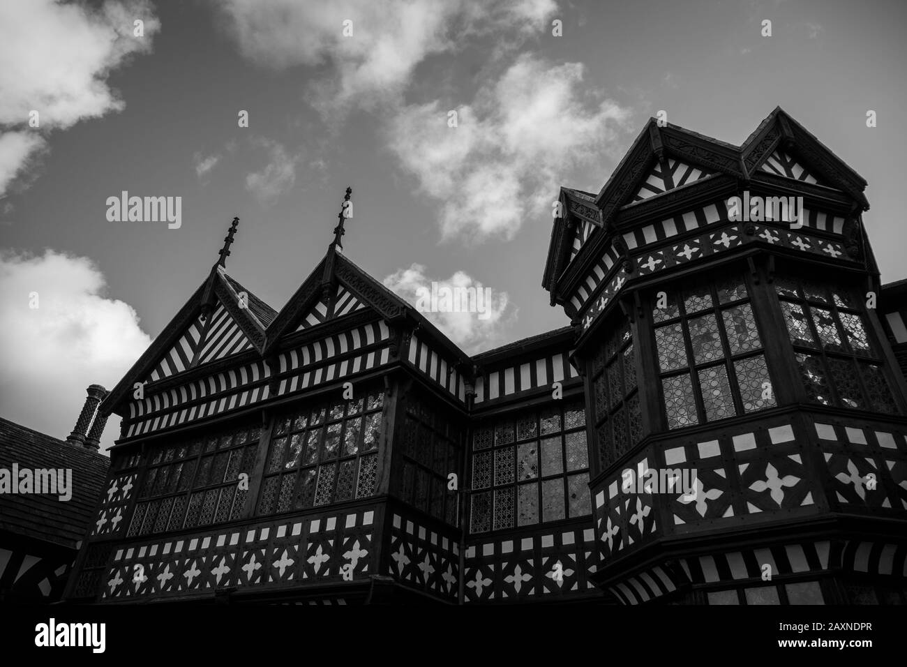 Bramall Hall Innen und Außen Stockfoto