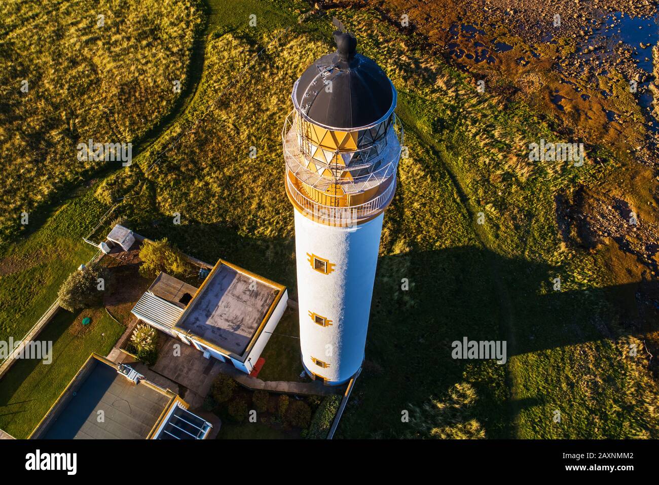 Barns Ness Lighthouse, Dunbar, Schottland Stockfoto