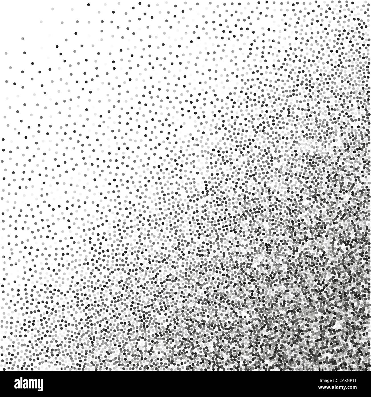 Stiple Farbtextur. Vektor gepunktete Grunge strukturierter Hintergrund. Dunkle Ecke monochromer Graustufenverlauf Stock Vektor
