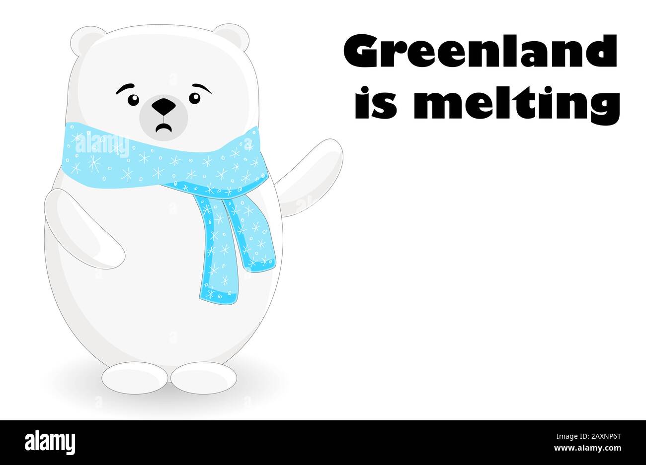 Polar Bear cartoon Charakter. Die globale Erwärmung. Grönland Island. Stockfoto