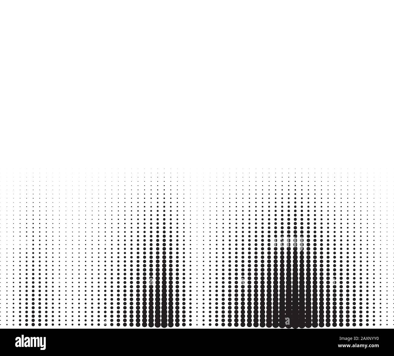 Halbton, Übergang, Schwarzweiß, gestricheltes Muster. Vektorgrafiken. Stock Vektor