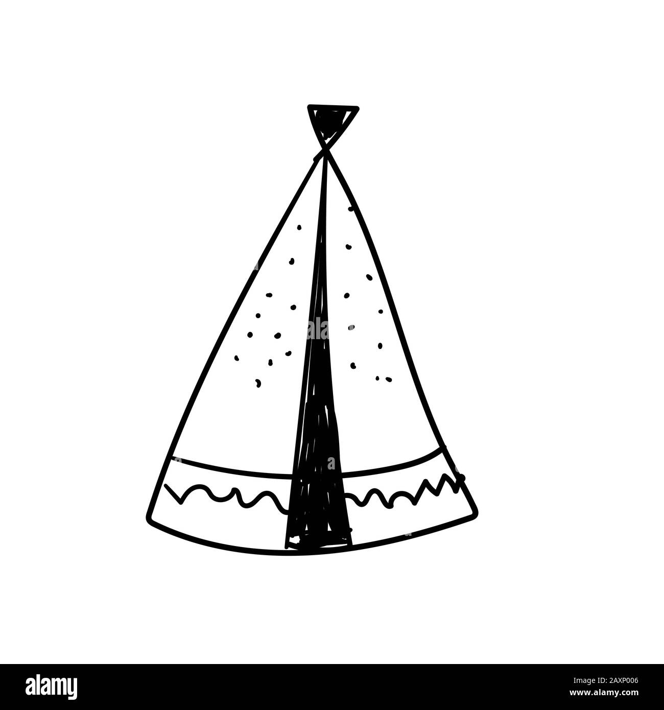 Wigwam isoliert auf einem weißen Hintergrund. Zelt Eskimos. Camping Gehäuse. Stockfoto
