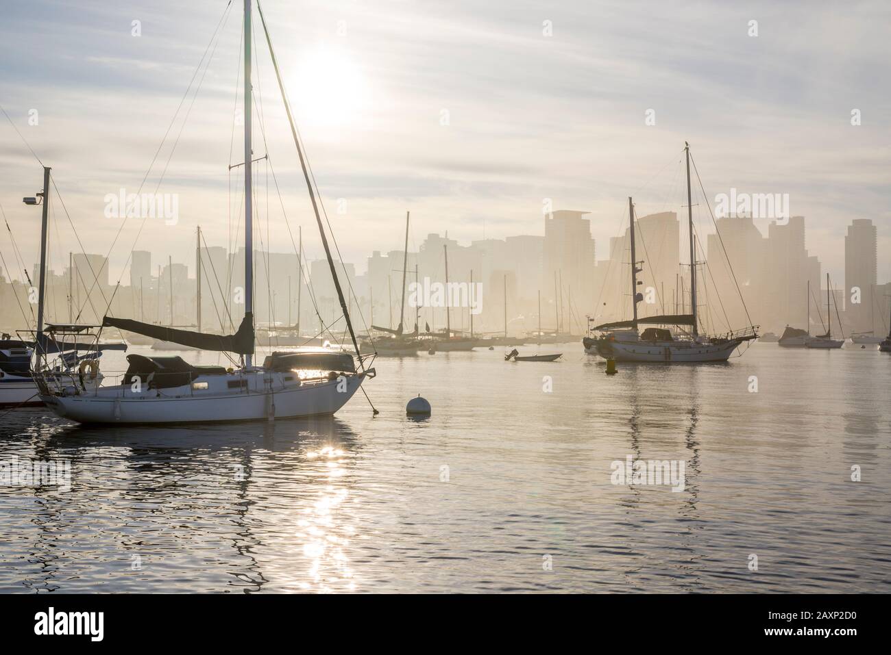 Hafen von San Diego in den Morgen. San Diego, Kalifornien, USA. Stockfoto