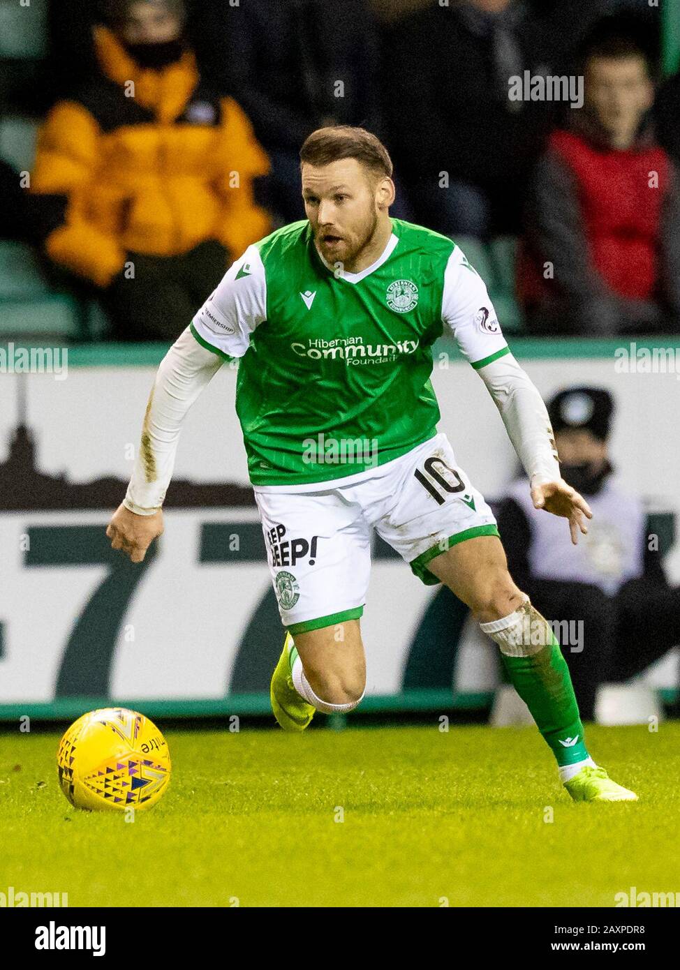 Easter Road, Edinburgh, Großbritannien. Februar 2020. Scottish Premiership Football, Hibernian gegen Ross County; Martin Boyle von Hibernian Credit: Action Plus Sports/Alamy Live News Stockfoto