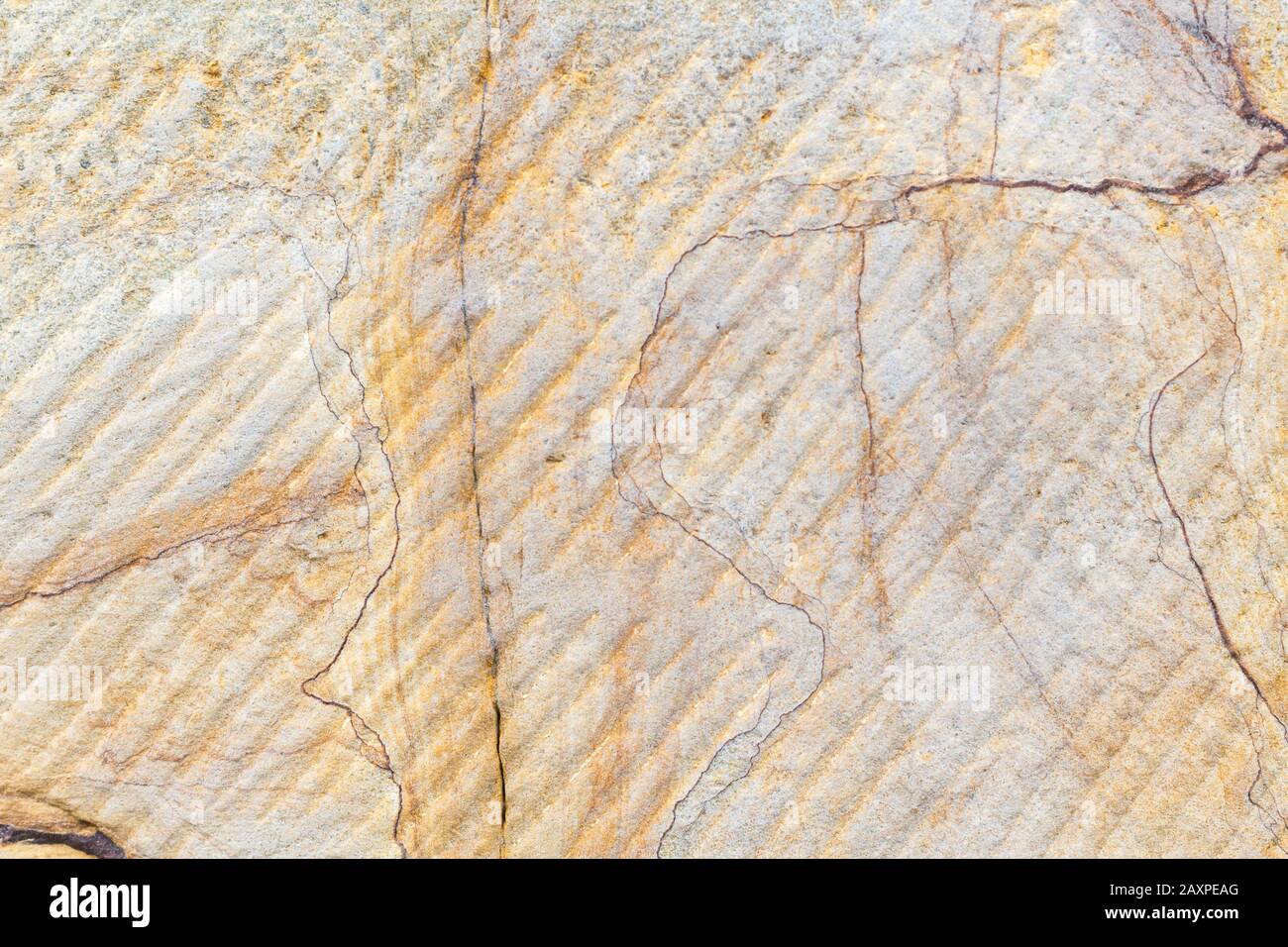 Nahaufnahme von Steinen in Natursteinmauer, Hintergrund, Sandstein, Terrakotta Stockfoto