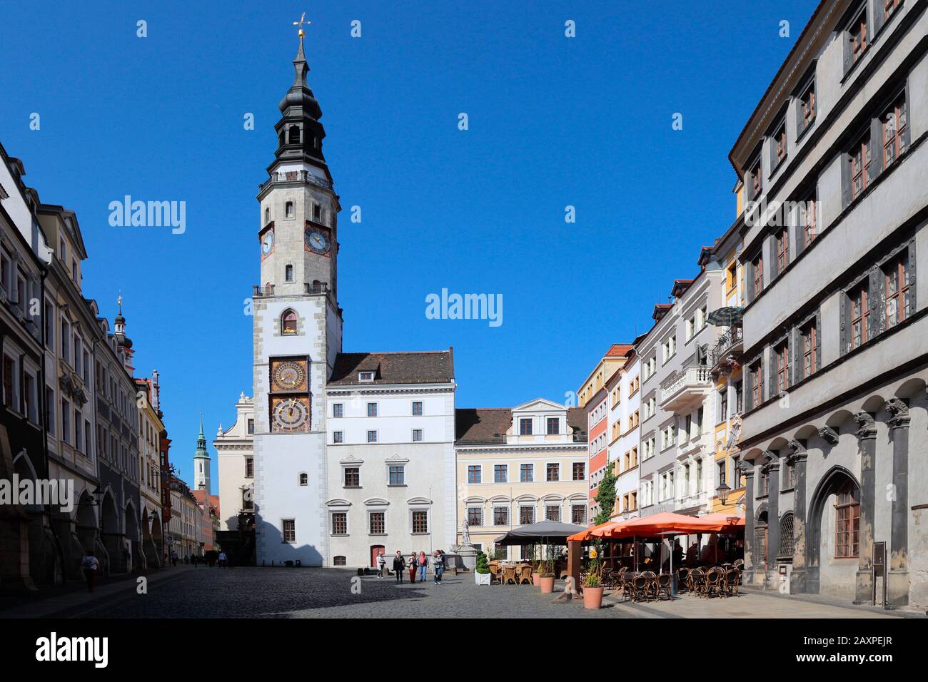 Deutschland, Sachsen, Görlitzer, Untermarkt, Markt, Altes Rathaus Stockfoto