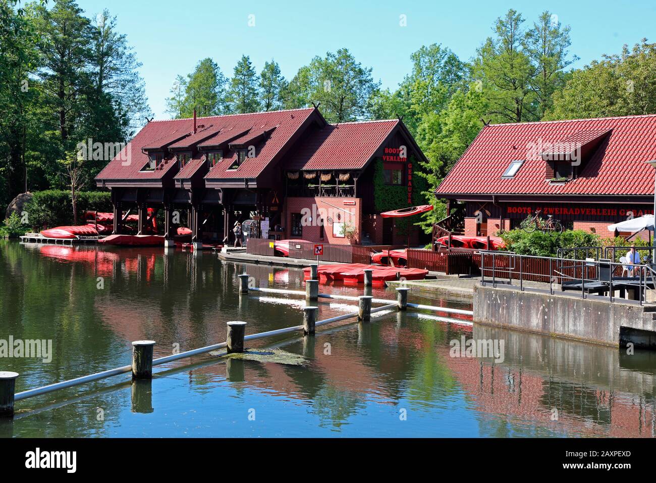 Brandenburg, Lübben, Spreewald, Hafen Stockfoto