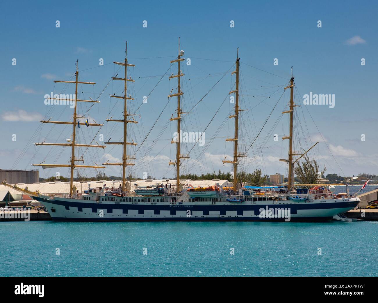 Star Clipper in Barbados Stockfoto