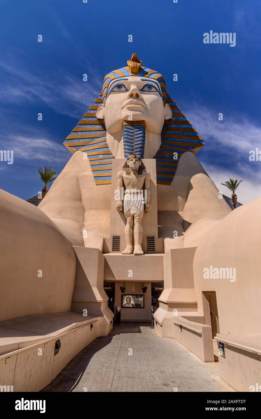 USA, Nevada, Clark County, Las Vegas, Las Vegas Boulevard, The Strip, Luxor Hotel and Casino, Sphinx Stockfoto