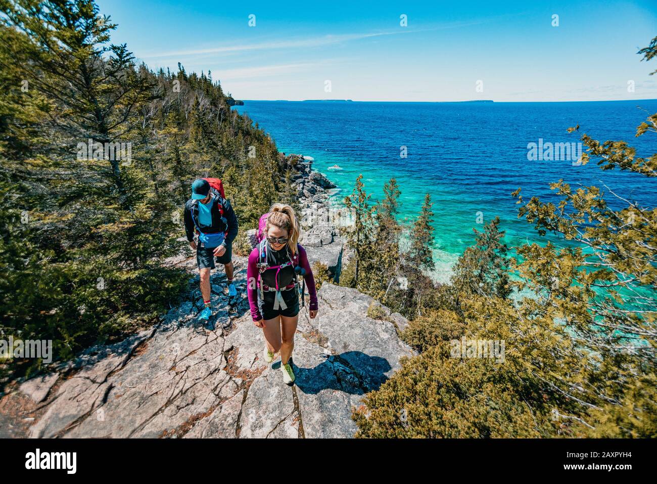 Wandern über der Georgian Bay Stockfoto