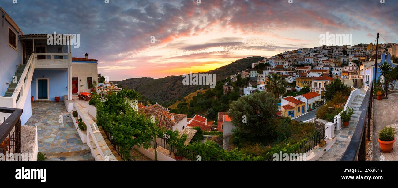 Ioulida Dorf auf Kea Insel in Griechenland. Stockfoto