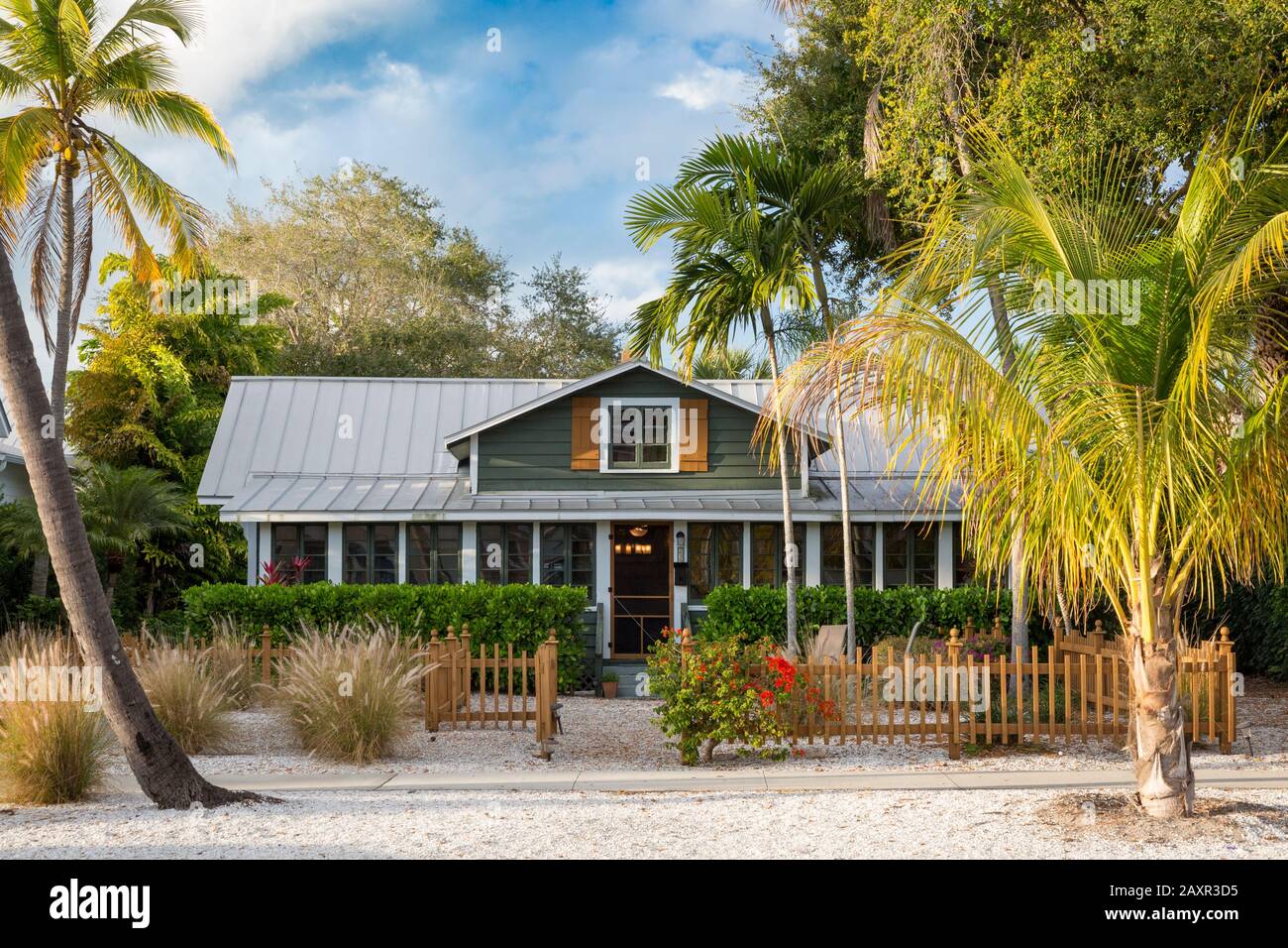 'Fisherman Cottage' - eines der historischen Cottages im alten Neapel, Florida, USA Stockfoto