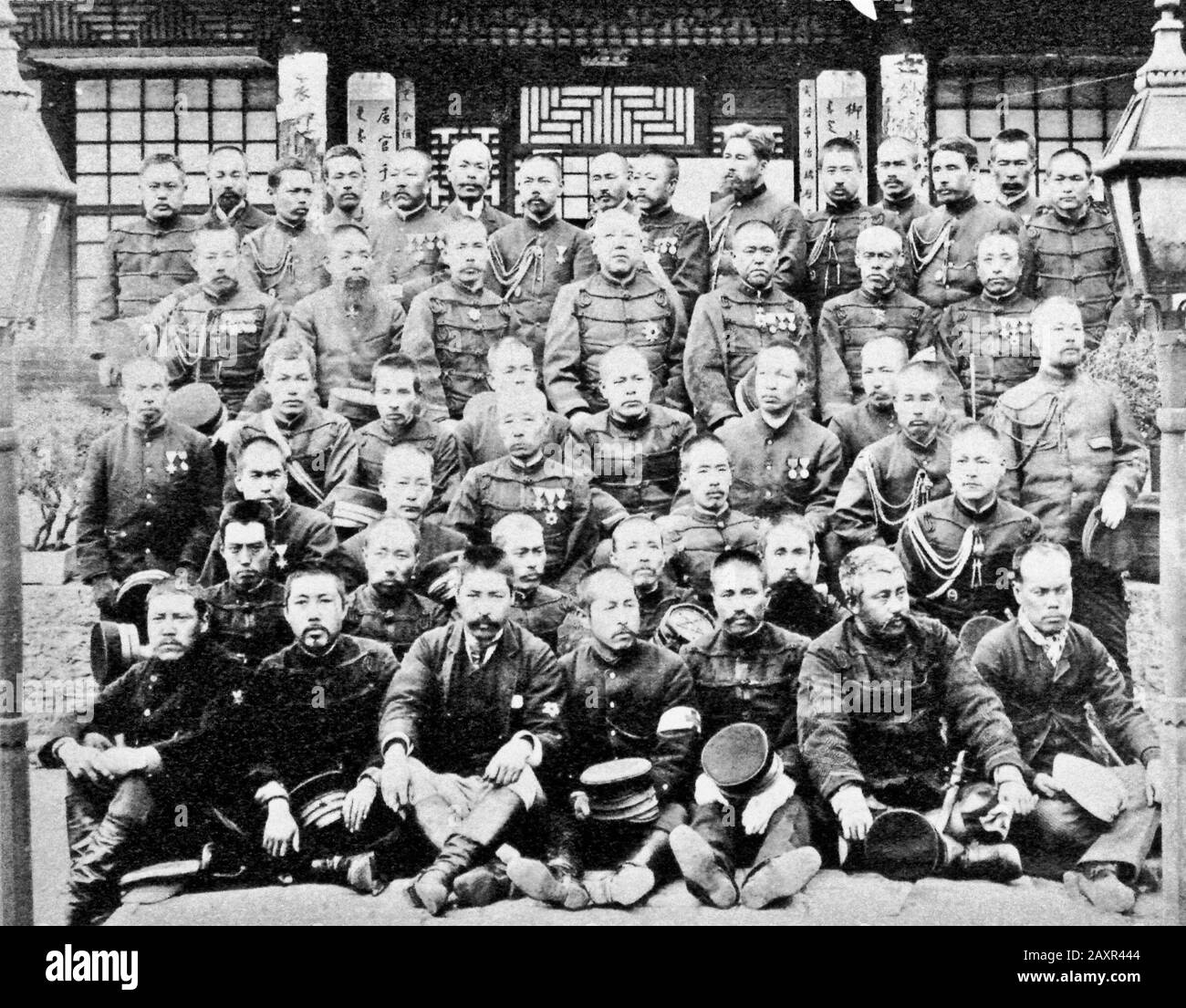 Japanische Soldaten des Sino Japanese war, im Jahr 1895 Stockfoto