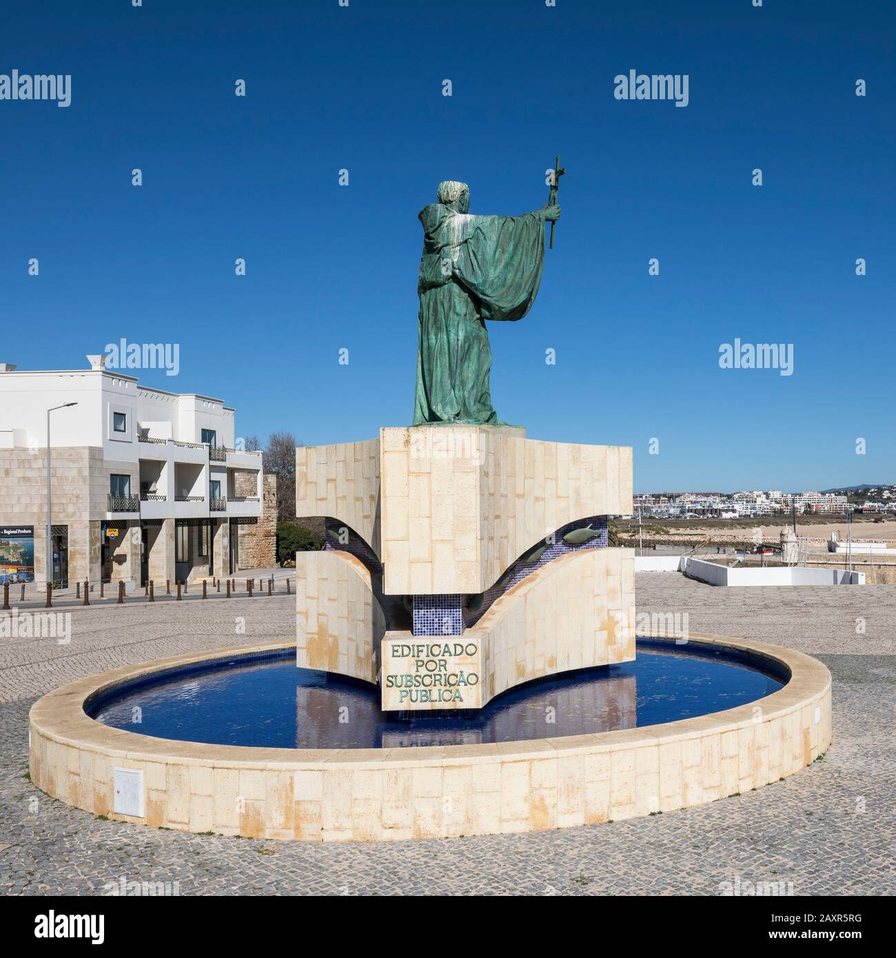 Statue Sao Goncalo, Lagos, Algarve, Bezirk Faro, Portugal Stockfoto