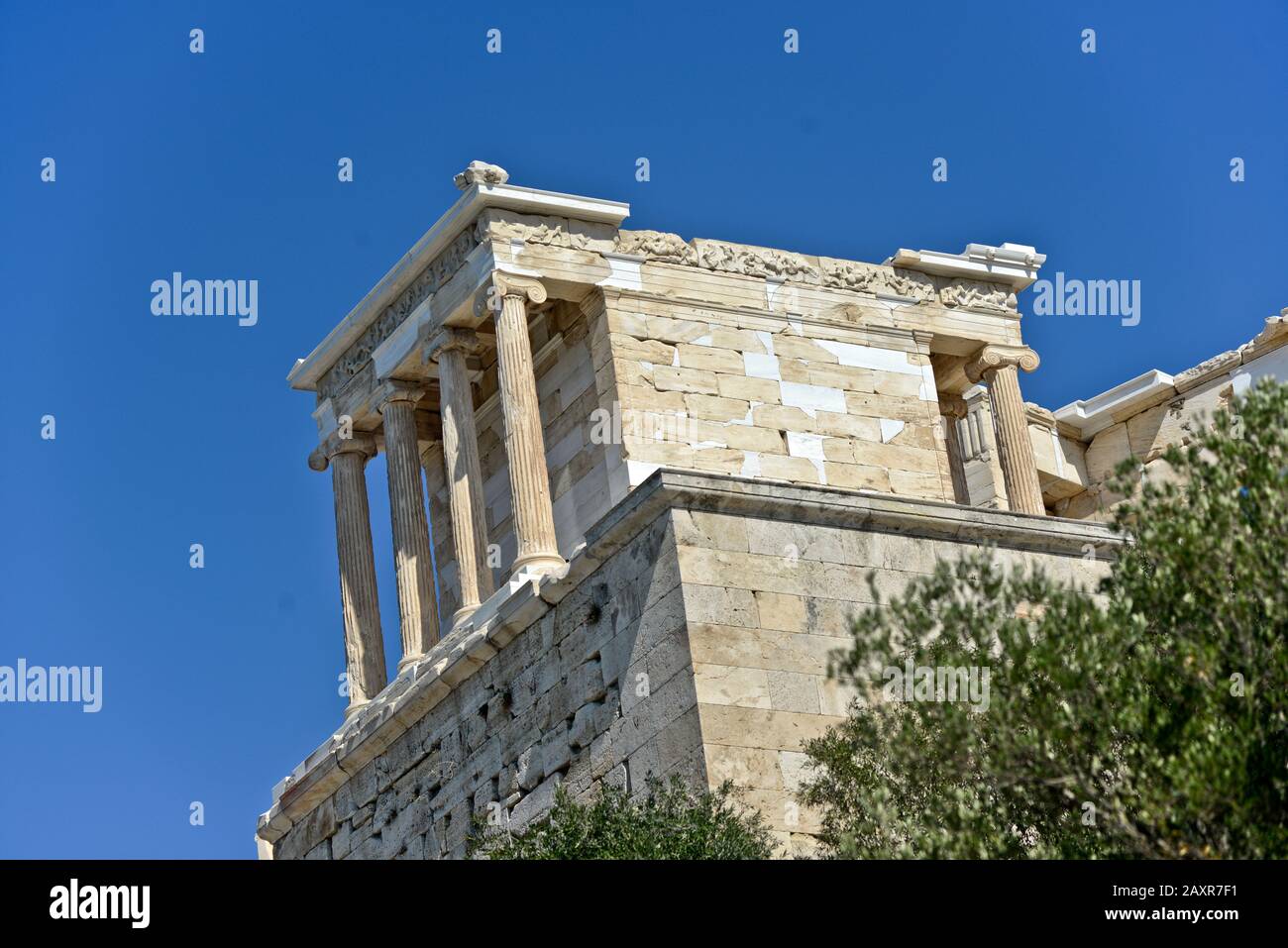 Tempel von Athena Nike. Akropolis von Athen, Griechenland Stockfoto