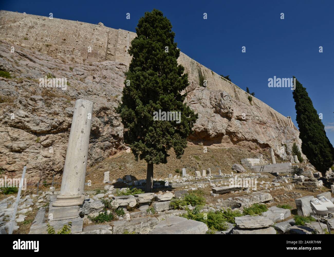 Tempel von Asklepios, Akropolis von Athen, Griechenland Stockfoto