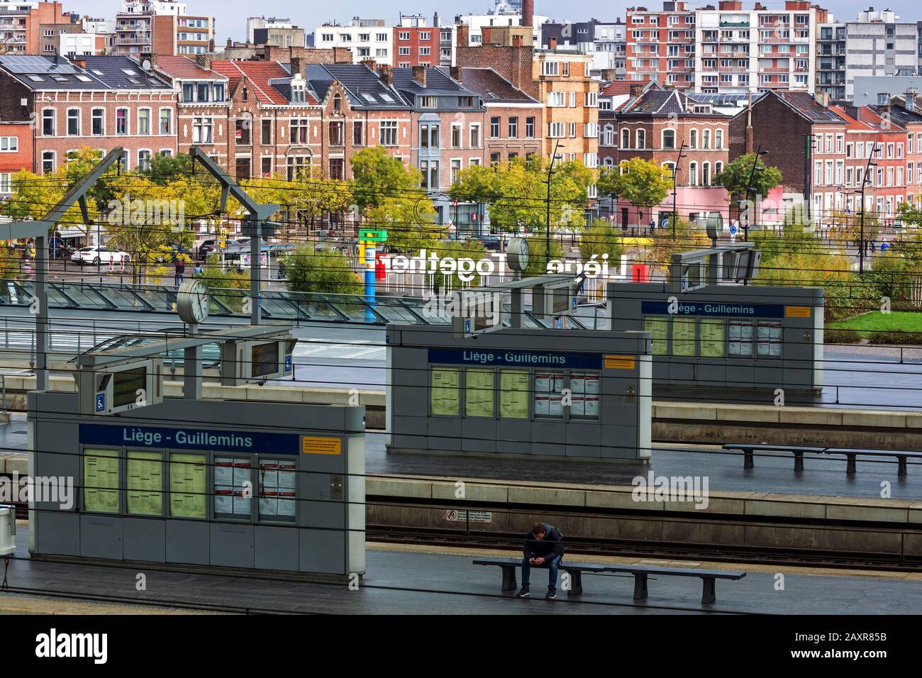 Bahnhof Liège, Gare de Liège-Guillemins, entworfen vom spanischen Architekten Santiago Calatrava, Liège, Wallonische Region, Belgien, Europa Stockfoto