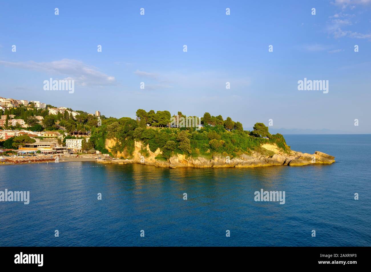 Mala Plaza Strand in Ulcinj, Adriaküste, Montenegro Stockfoto