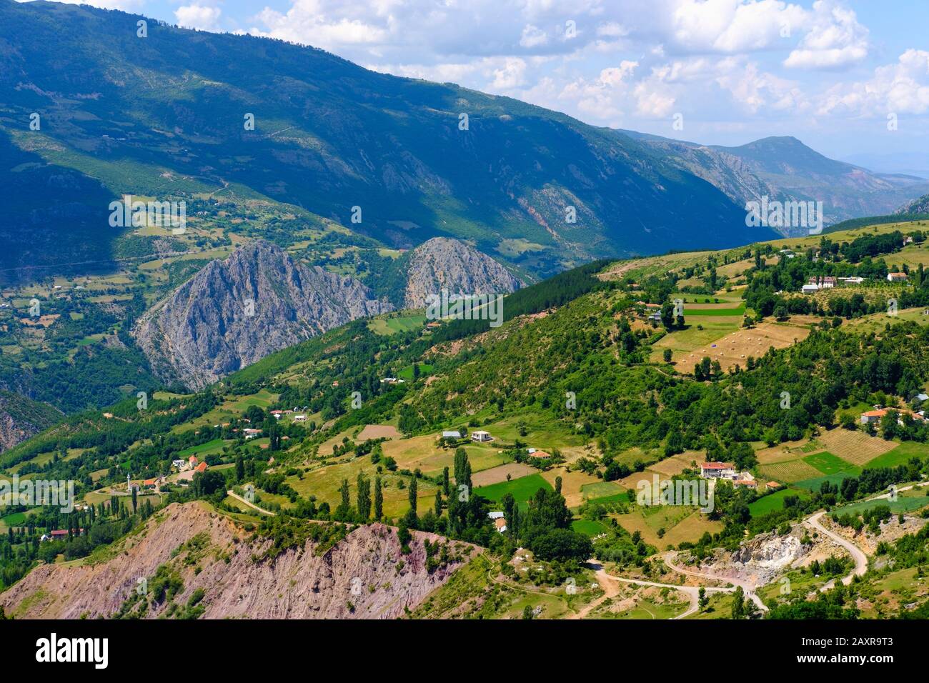Tal des Schwarzen Drins, Ujmischt, südlich von Kukës, Qark Kukes, Albanien Stockfoto