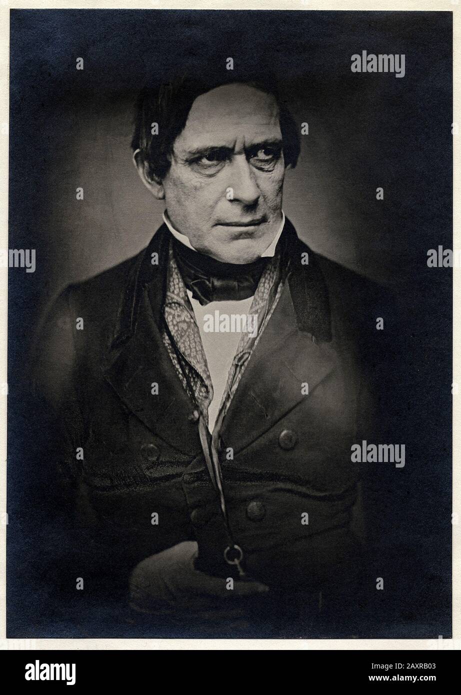 1850 Ca, USA: Der amerikanische englischstämmige Maler EDWARD EVERETT (* um 187; † 1903) . Foto von Original Daguerreotyp von unfestiertem Fotografen .- ARTS - ARTI VISIVE - ARTE - PORTRAIT - RITRATTO - GESCHICHTE - FOTO STORICHE - Kragen - Colletto - Krawatte - fiocco - cravatta -- Archivio GBB Stockfoto