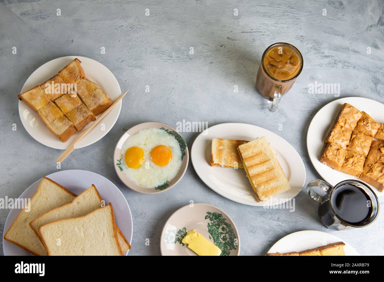 Typisch malaysisches Frühstück nanyang-küche mit Platz für Kopien Stockfoto