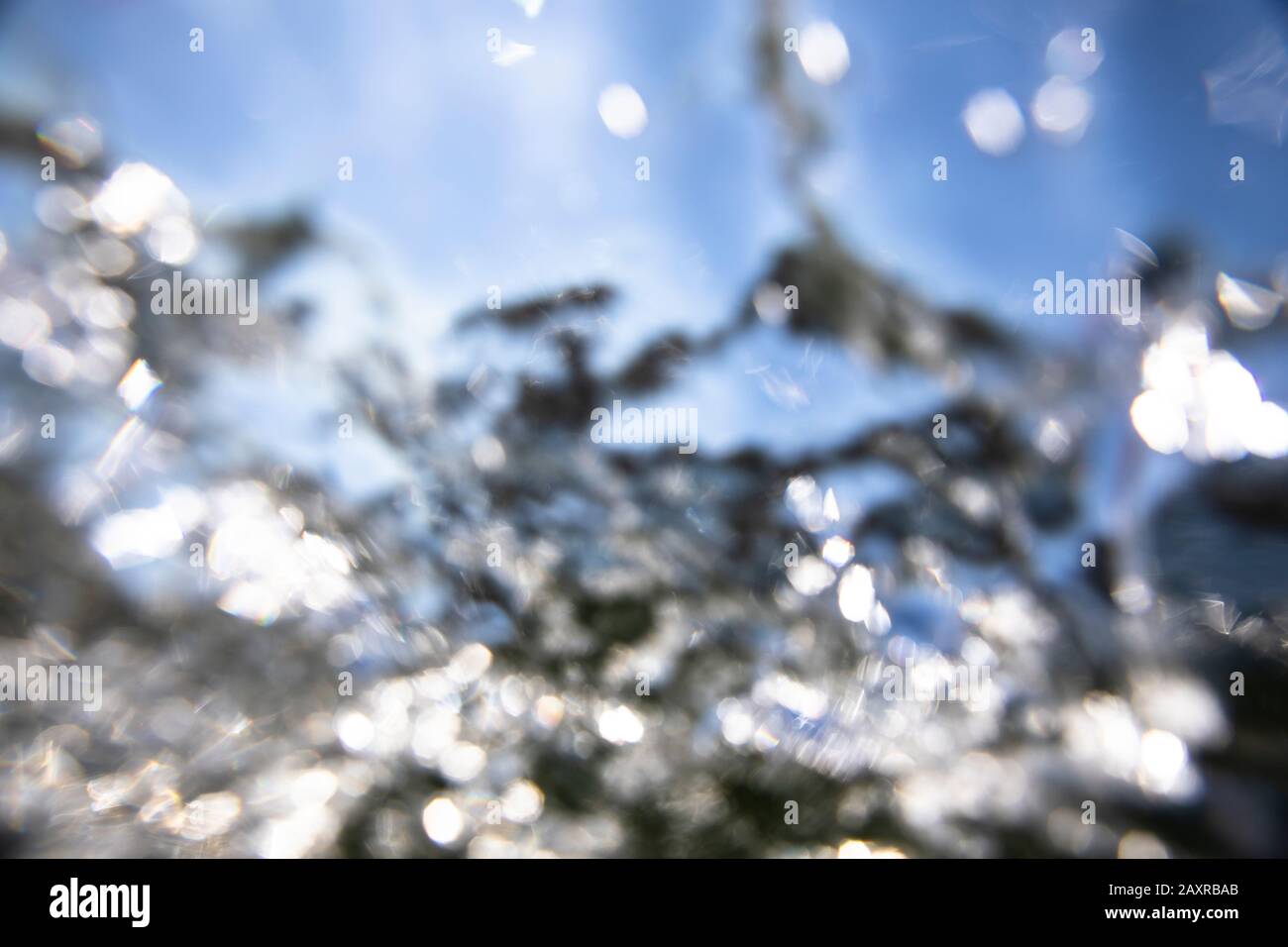 Wasseroberfläche, von unten, Himmel Stockfoto